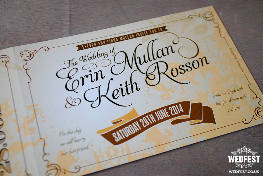 Vintage Ticket Wedding Invites WEDFEST