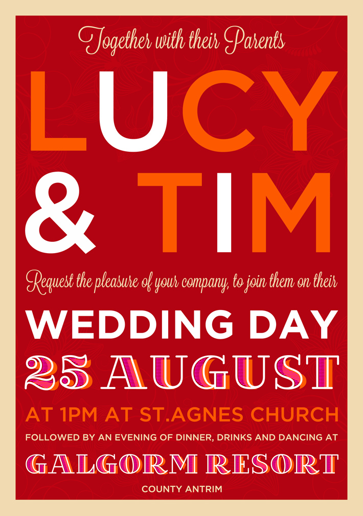 festival style poster wedding invitation