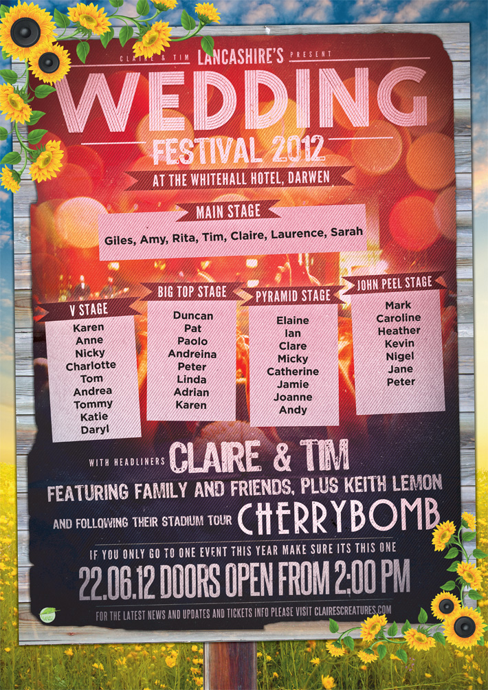 festival style wedding table plan poster | wedfest