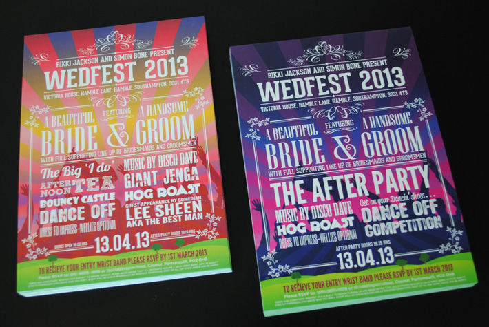 wedfest 2012 festival themed wedding invites