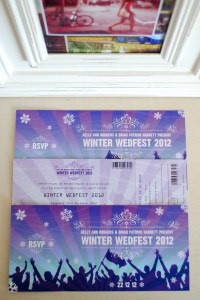 festival ticket wedding invitations