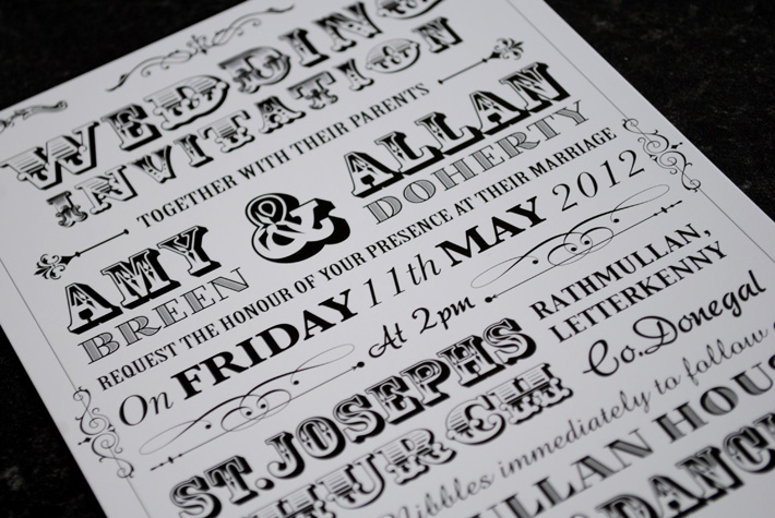 vintage festival poster style wedding invitations | wedfest