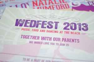 beach festival wedding invitations