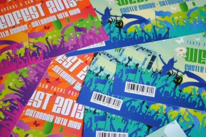 festival tickets wedding invites