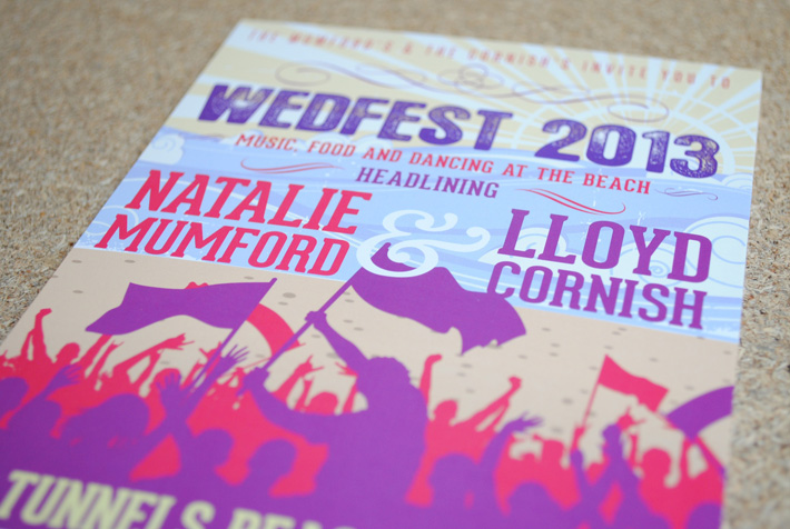 seaside festival wedding invitations