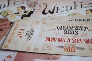 art deco wedfest wedding invites