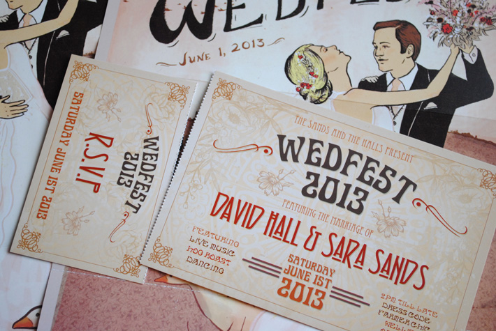 Art Deco / Art Nouveau Wedding Invitations WEDFEST