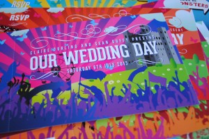 concert ticket wedding invitations