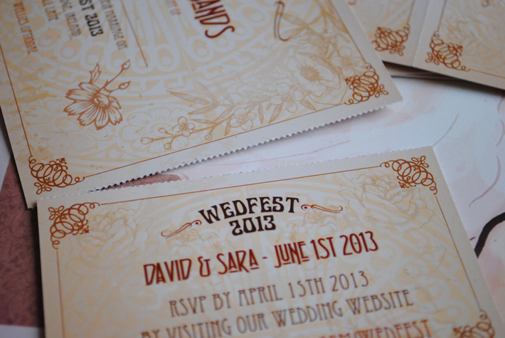 wedfest ticket wedding invite