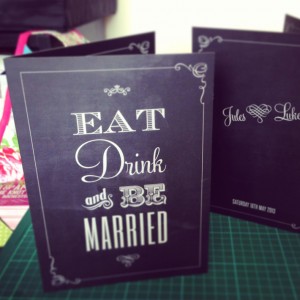 eat drink and be married wedding menu