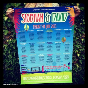 oxegen festival themed wedding stationery