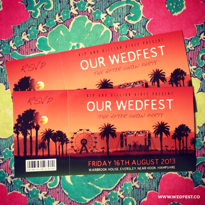 summer festival themed wedding invitations