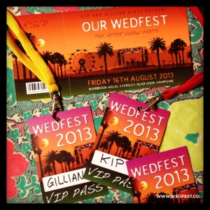 summer festival themed wedding invites