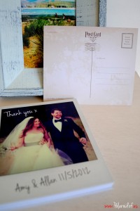 Personalised Polaroids wedding thank you notes