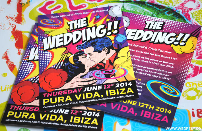 ibiza themed wedding invitations