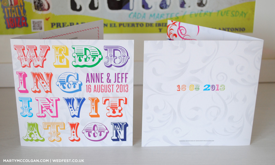 alternative festival wedding invitations