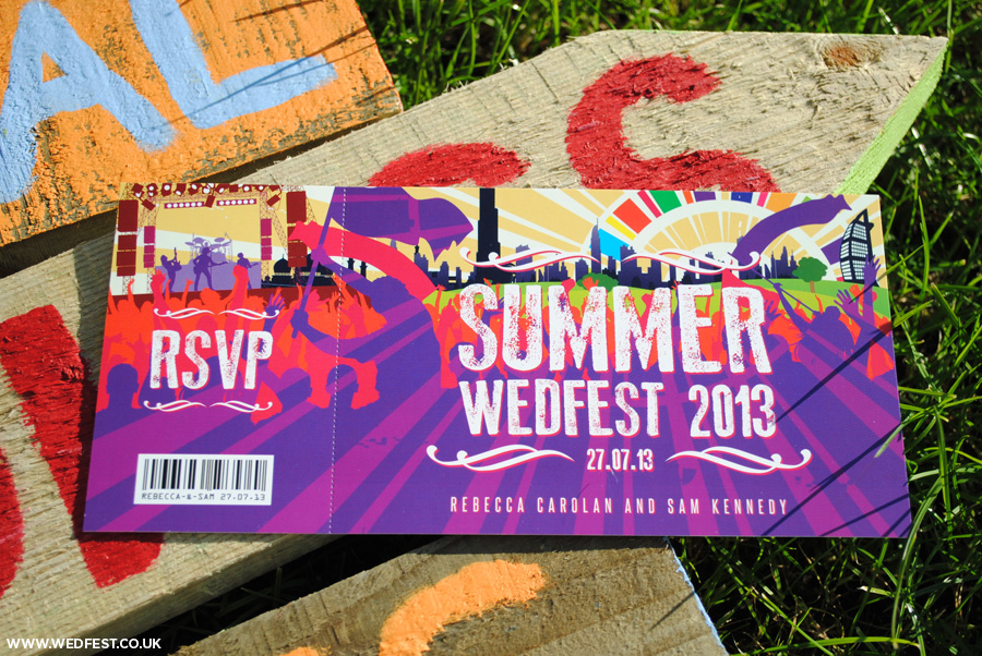 summer wedfest wedding invitations