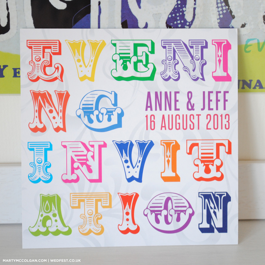 typography wedding invites