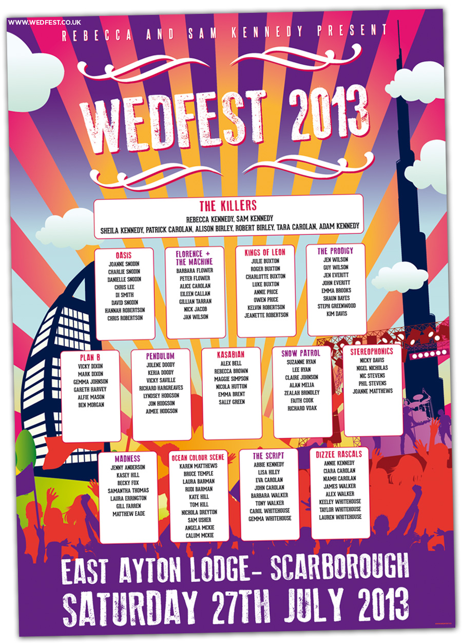 wedfest dubai themed wedding table seating plan