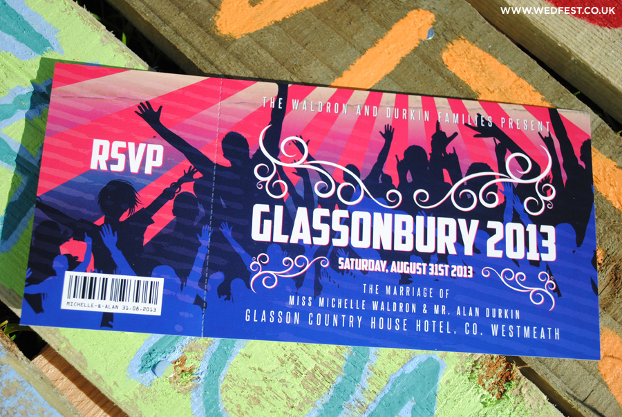 glastonbury festival wedding invitations