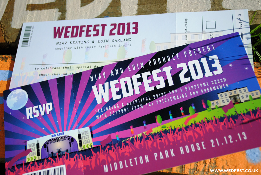 wedfest concert ticket wedding invites