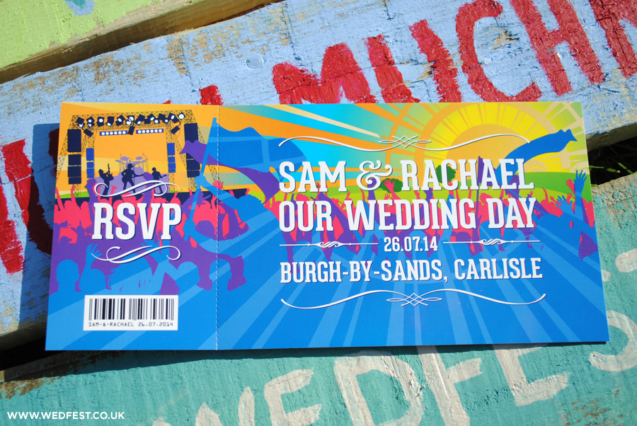 concert ticket wedding invitations