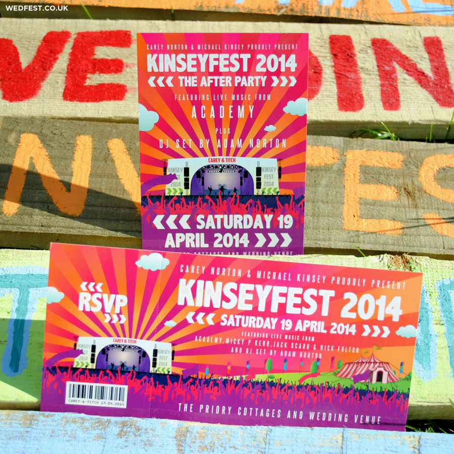 festival flyer and ticket wedding stationery