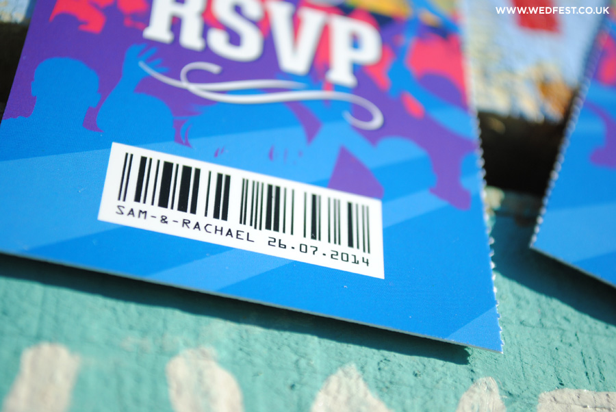 rsvp ticket stub music themed wedding invites