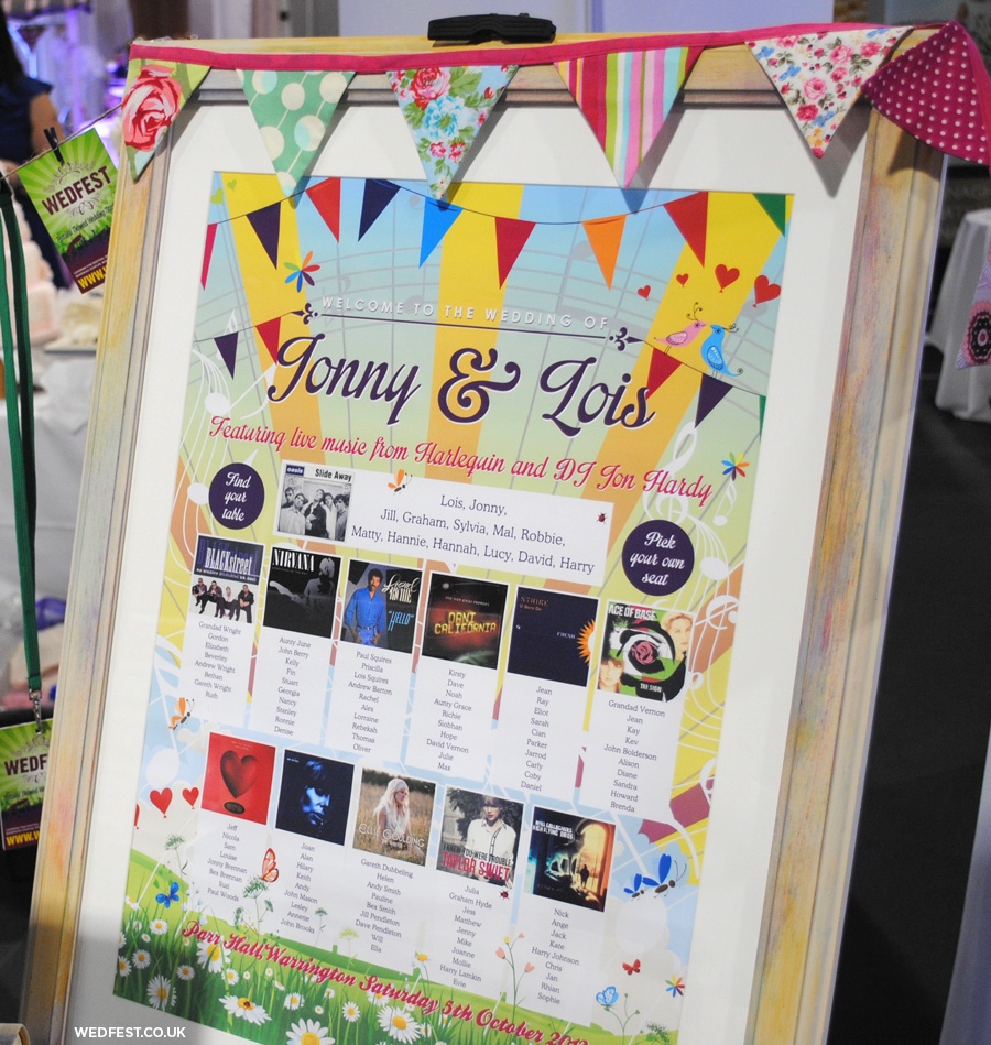 summer festival bunting wedding seating plan