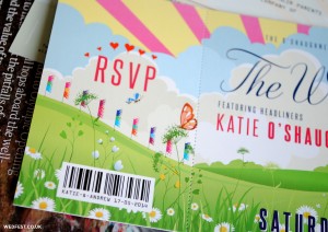 whimsical festival wedding invitations