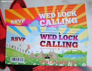 tipi themed festival wedding invitations