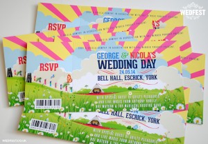 festival themed wedding invitations
