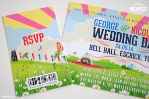 festival tickets wedding invites
