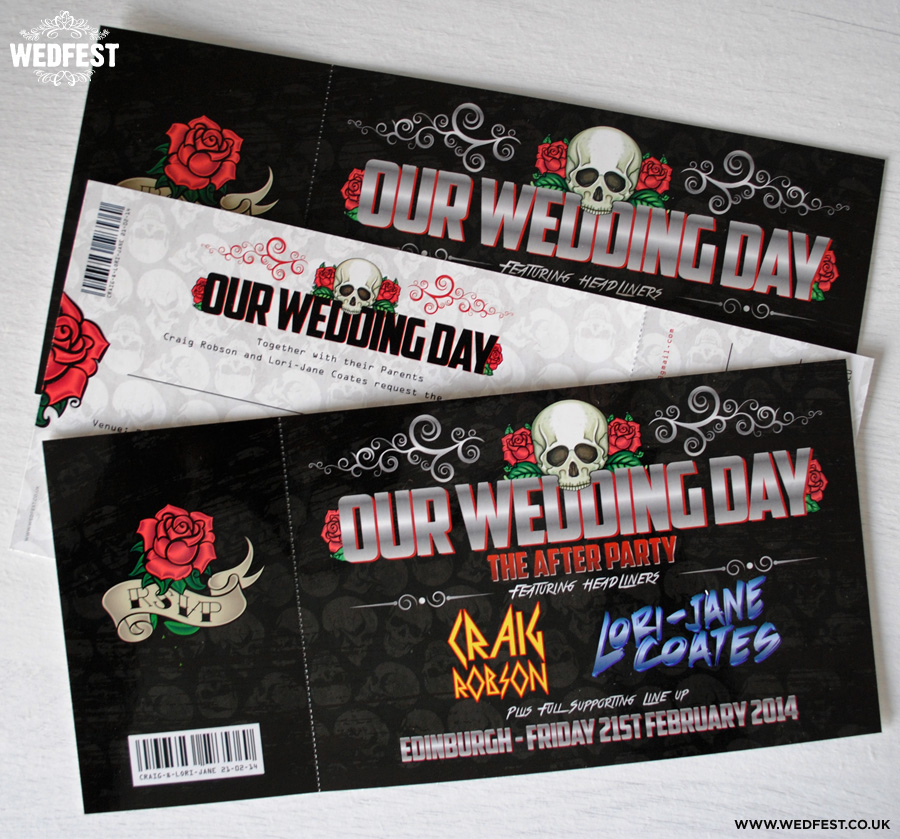 heavy metal wedding invites