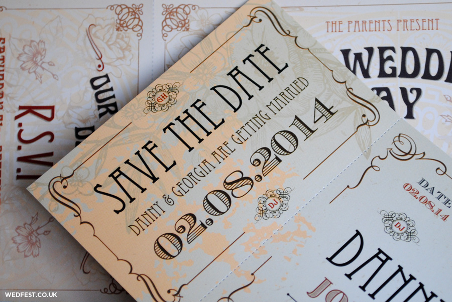 vintage ticket save the date