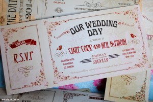 vintage ticket wedding invites