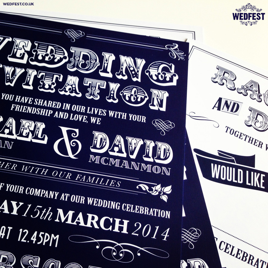 Typography Wedding Invites