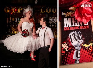 rockabilly rock and roll bride themed wedding