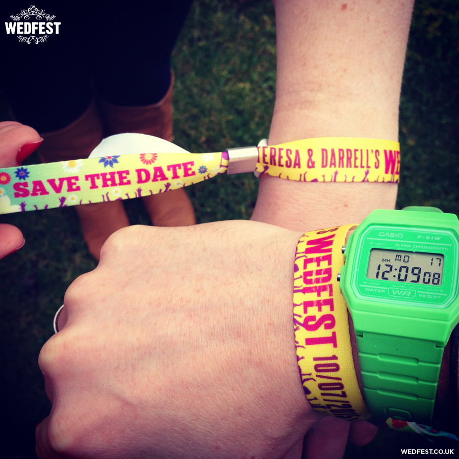 save the date festival wristbands