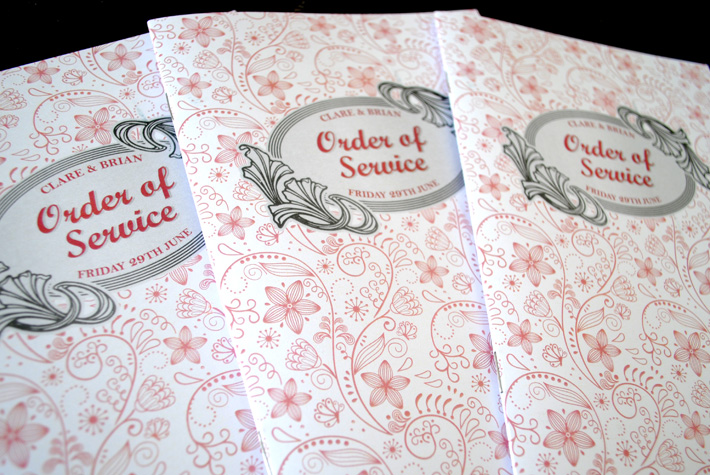 wedding order of service booklets