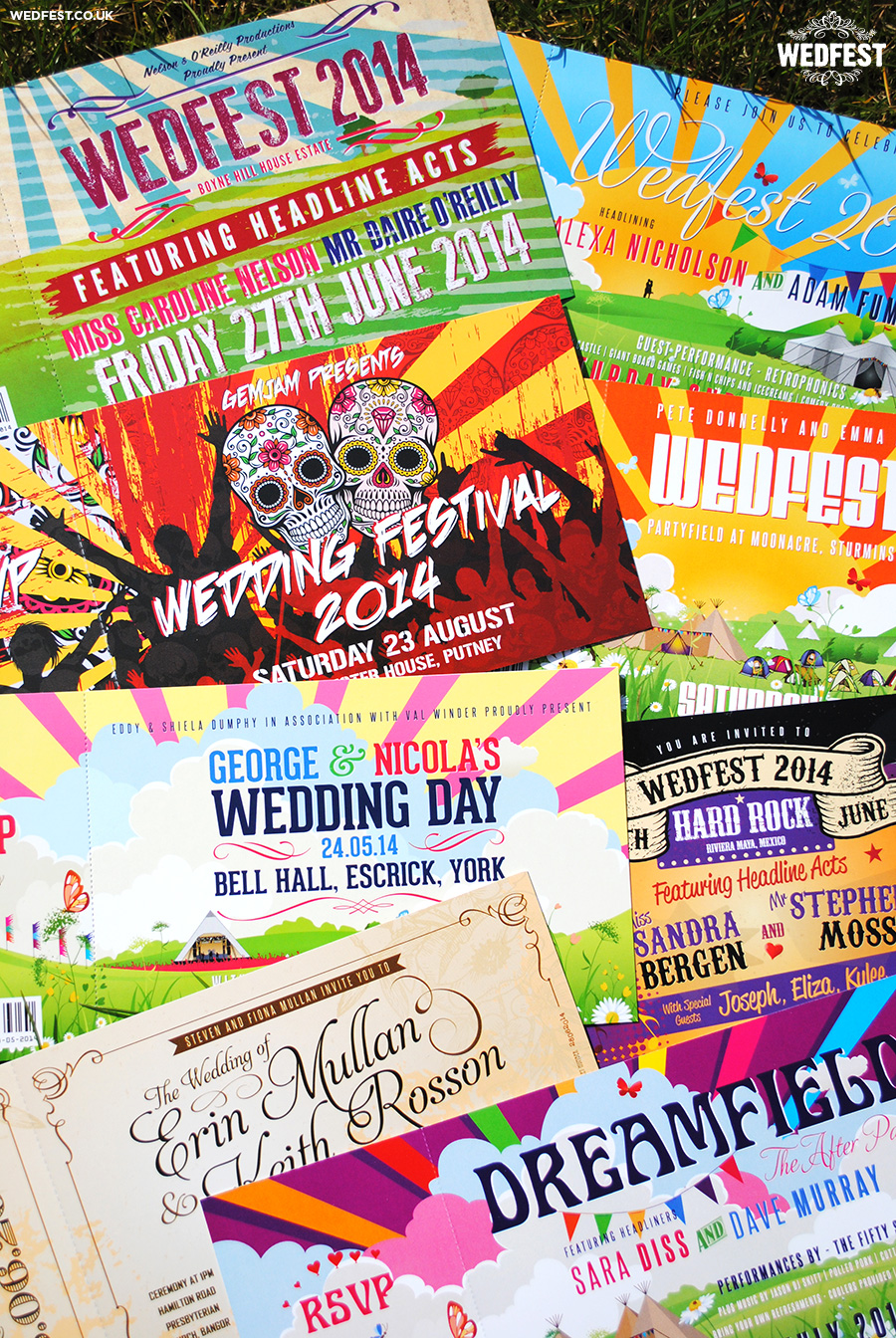 festival themed wedding invites