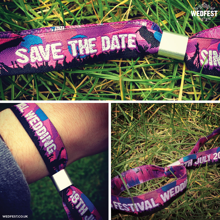save the date festival wedding wristbands