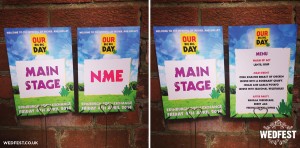 T in the park festival wedding stationery
