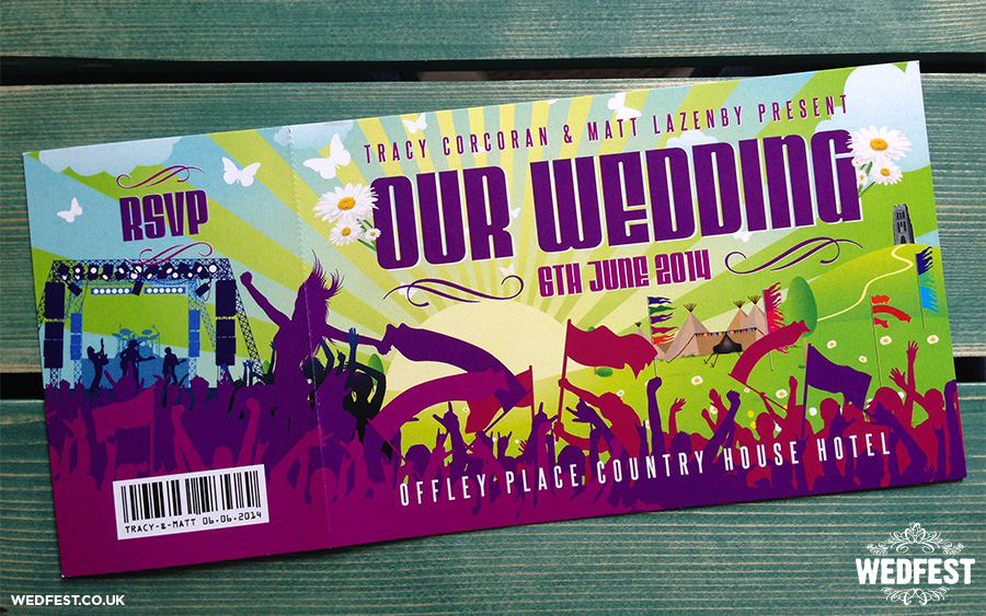 concert themed ticket wedding invites