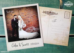 vintage chic polaroid photo wedding thank you cards