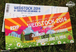 wedstock festival wedding invites