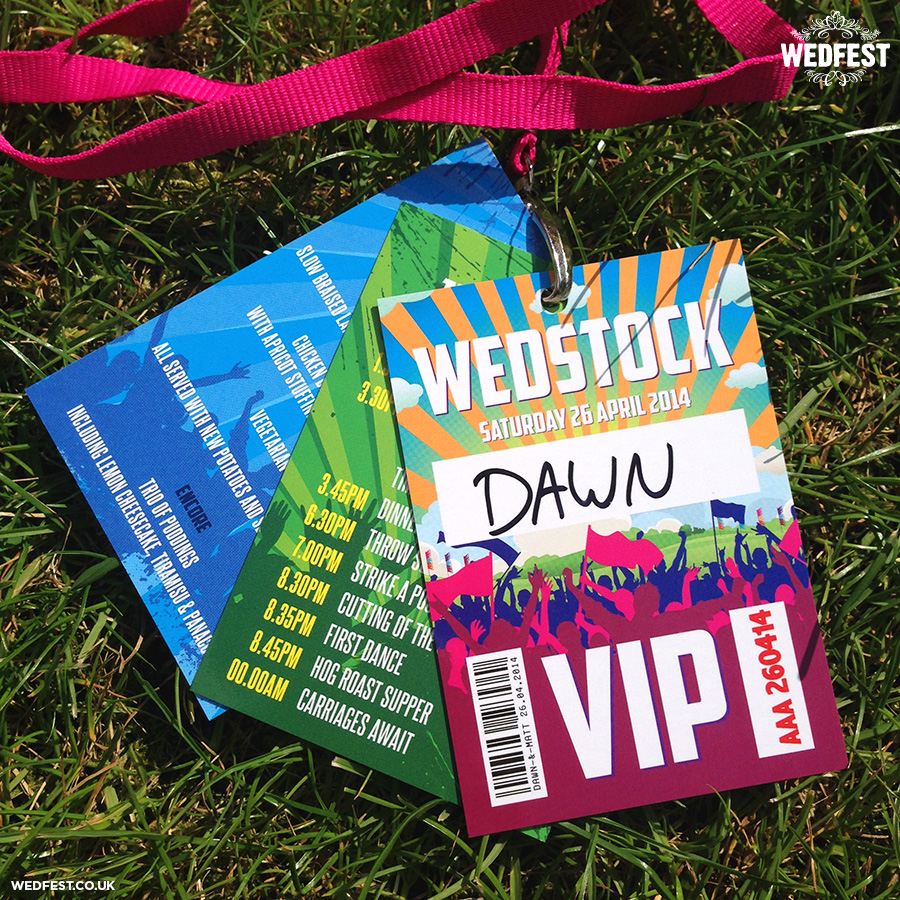 wedstock festival wedding lanyards