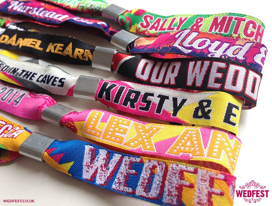 Festival Wedding Wristbands Personalised Wristbands Woven Fabric Wedfest Wristbands