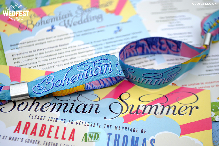 bohemian summer festival wedding stationery
