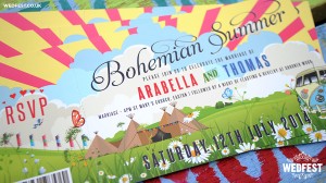 bohemian summer wedding invitations